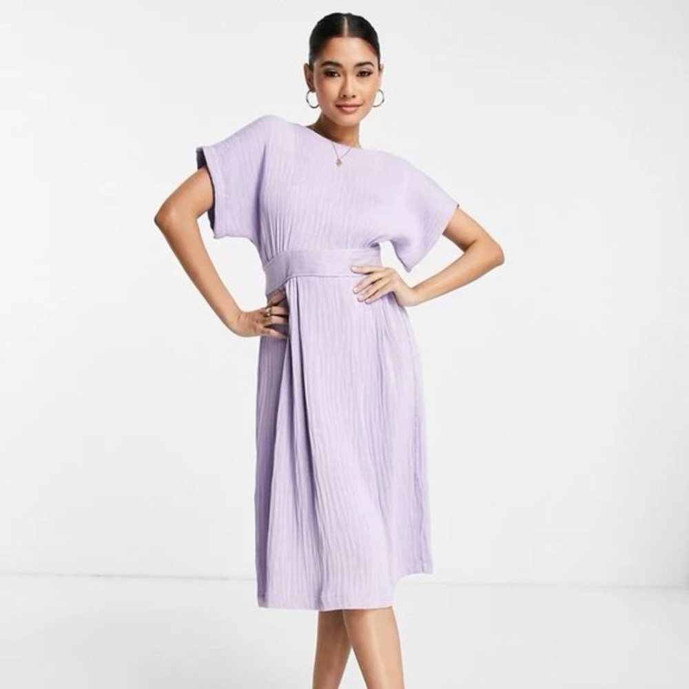 Closet London 4 Lavender Midi Graduation Dress Kimono Texture Pastel Wedding